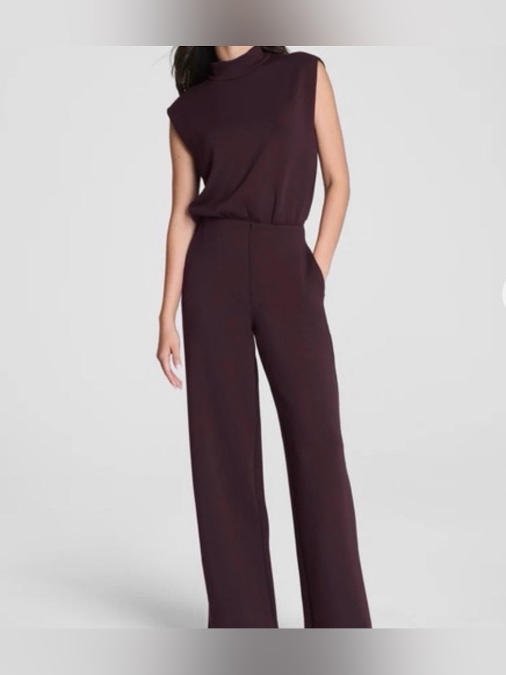 Spanx Air Essentials Jumpsuit-Truffle Brown-Size Small
